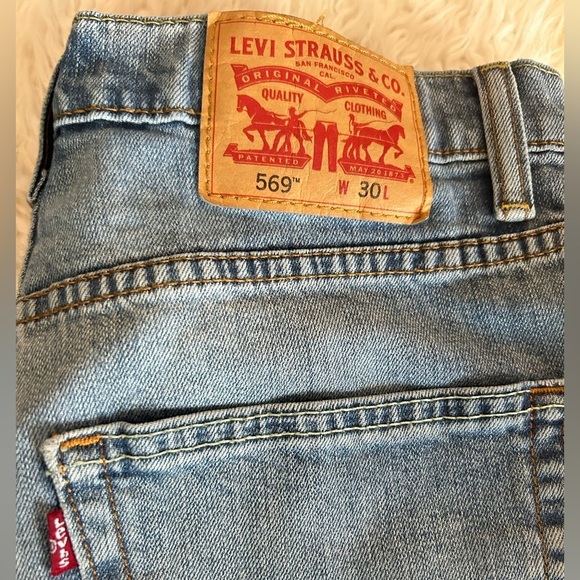 Levi’s‎ 569 shorts relaxed 30x10 denim acid distressed white spot S1 - Picture 3 of 8